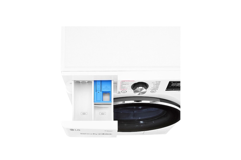 LG TurboWash™ 39 - Perfect schoon in 39 minuten | Slimme AI DD™ motor herkent je kleding | A | 9kg | Minder strijken door stoom, F4V909P2E