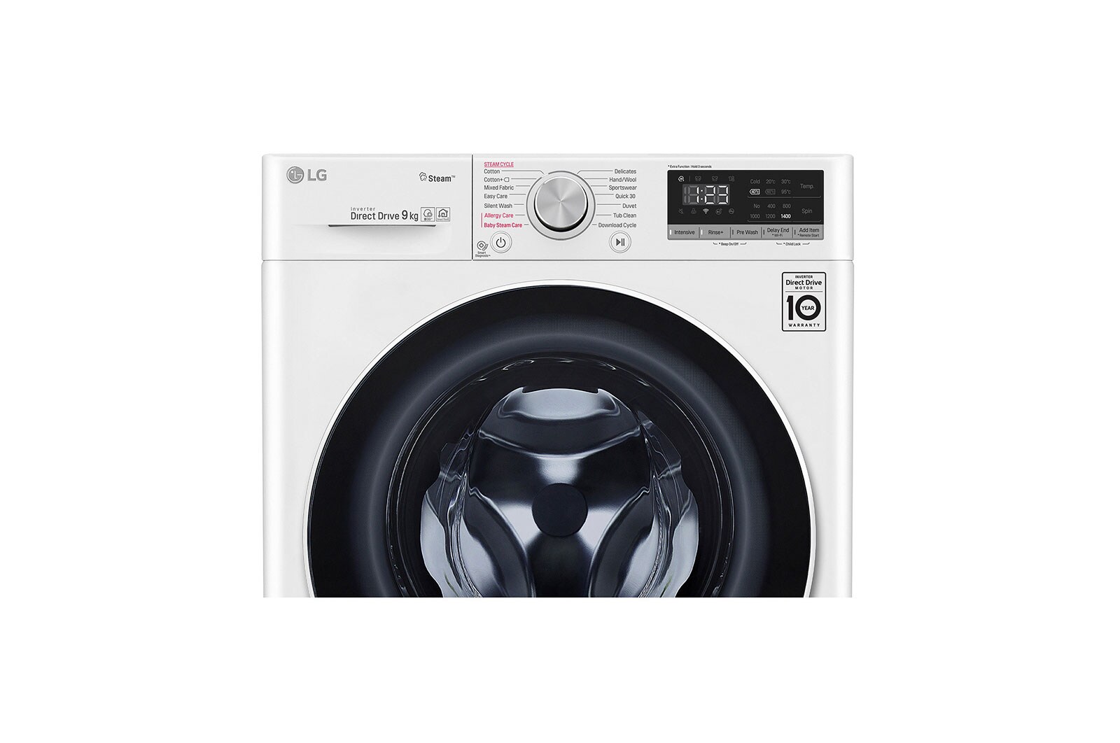 LG Slimme AI DD™ motor herkent je kleding | D | 9 kg | Hygiënisch wassen met stoom, F4WT409AIDD