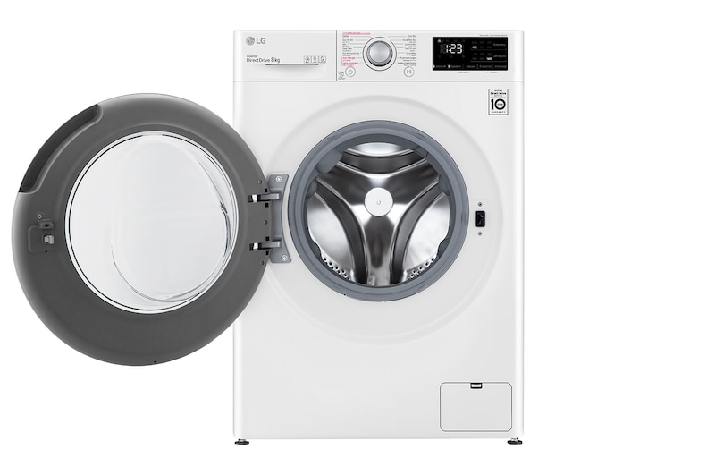 LG Slimme AI DD™ motor herkent je kleding | B | 8 kg | Hygiënisch wassen met stoom | Beste zorg met 6 Motion, F4WV308S4B