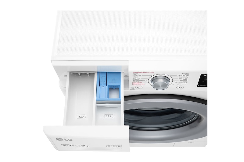 LG Slimme AI DD™ motor herkent je kleding | B | 8 kg | Hygiënisch wassen met stoom | Beste zorg met 6 Motion, F4WV308S4B