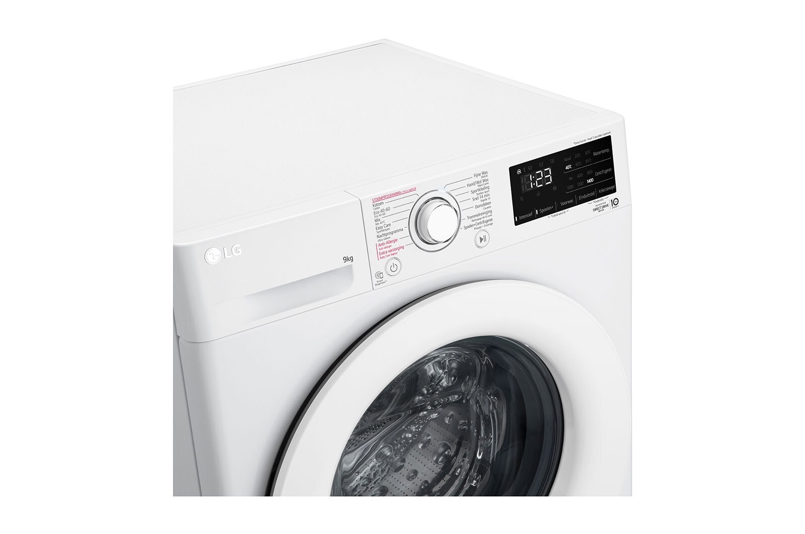LG Slimme AI DD™ motor herkent je kleding | A | 9 kg | Hygiënisch wassen met stoom, F4WV309S3