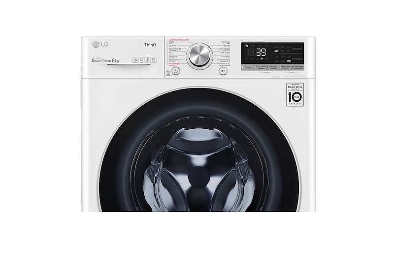 LG Slimme AI DD™ motor herkent je kleding | A | 8 kg | TurboWash™ 39 - Perfect schoon in 39 minuten | Hygiënisch wassen met stoom, F4WV708S1E