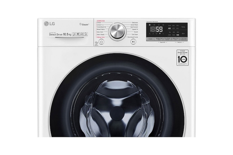 LG TurboWash™ 39 - Perfect schoon in 39 minuten | Slimme AI DD™ motor herkent je kleding | A | 10.5 kg | Minder strijken door stoom, F6WV910P2E
