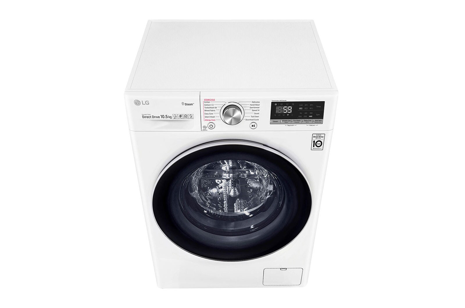 LG TurboWash™ 39 - Perfect schoon in 39 minuten | Slimme AI DD™ motor herkent je kleding | A | 10.5 kg | Minder strijken door stoom, F6WV910P2E