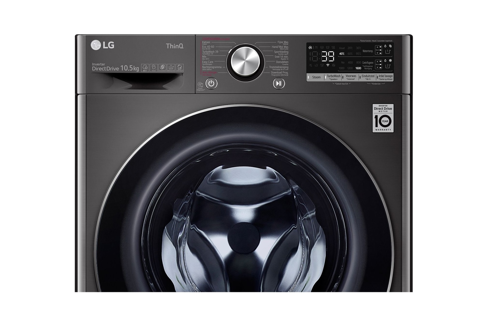 LG TurboWash™ 39 - Perfect schoon in 39 minuten | Slimme AI DD™ motor herkent je kleding | A | 10.5 kg | EZDispense™ | Hygiënisch wassen met stoom, F6WV71S2TA