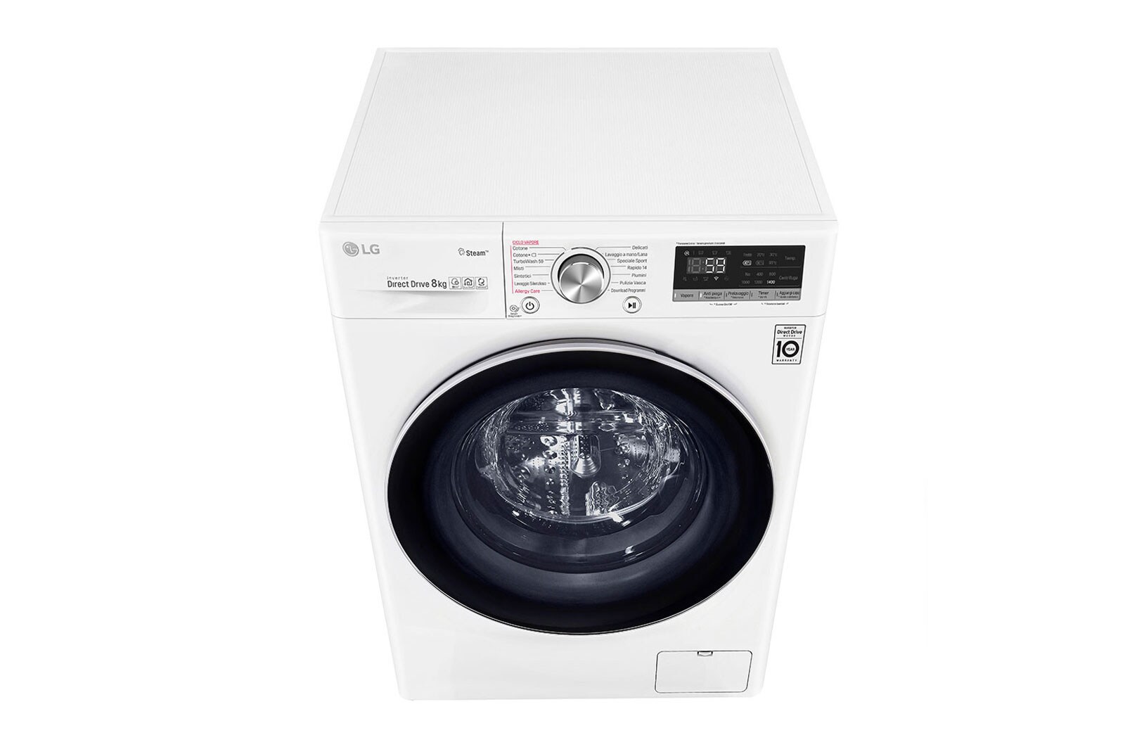 LG Slimme AI DD™ motor herkent je kleding | C | 8 kg | TurboWash™ 59 – Perfect schoon in 59 minuten | Hygiënisch wassen met stoom, GC3V508S1