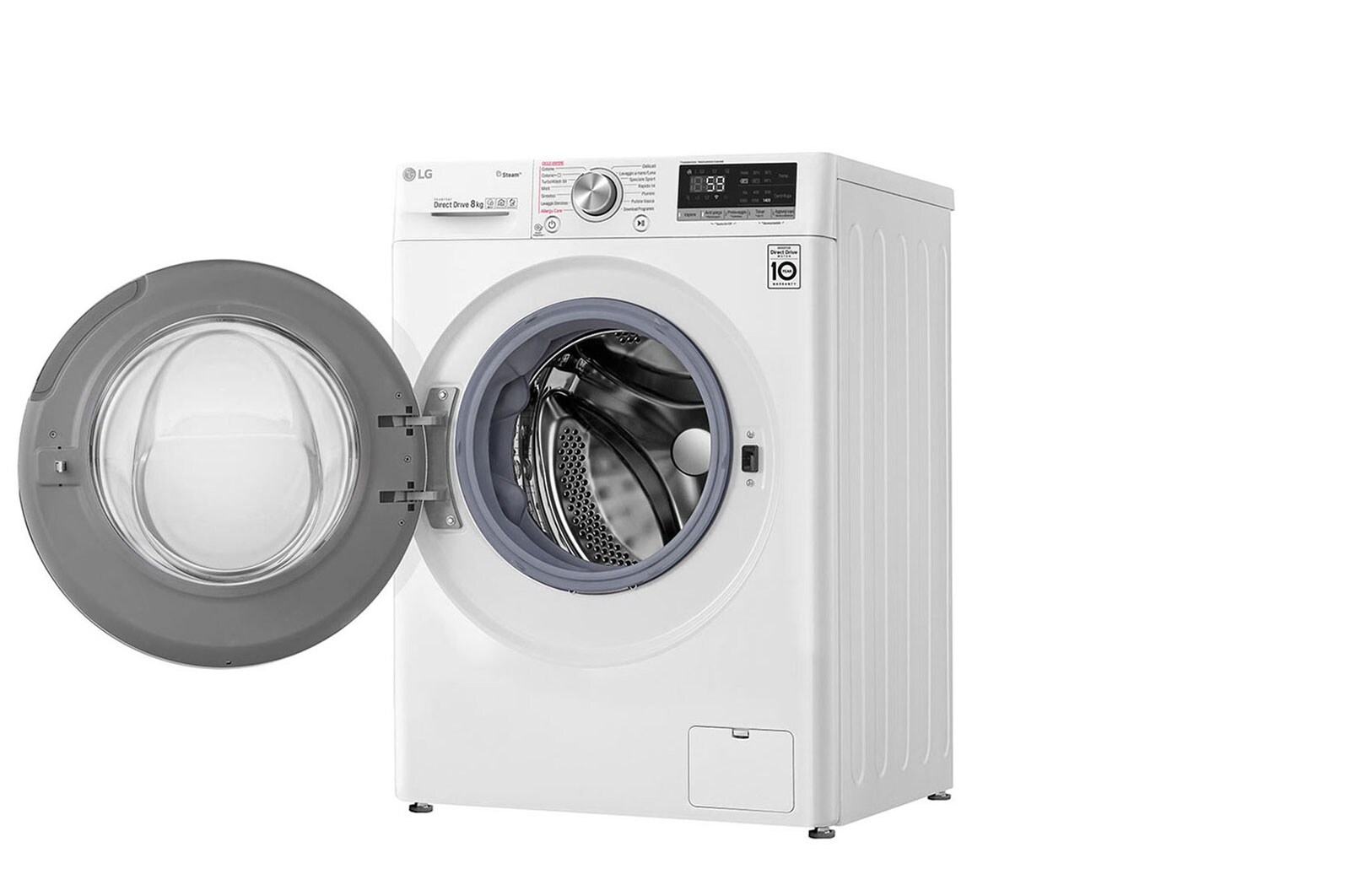 LG Slimme AI DD™ motor herkent je kleding | C | 8 kg | TurboWash™ 59 – Perfect schoon in 59 minuten | Hygiënisch wassen met stoom, GC3V508S1