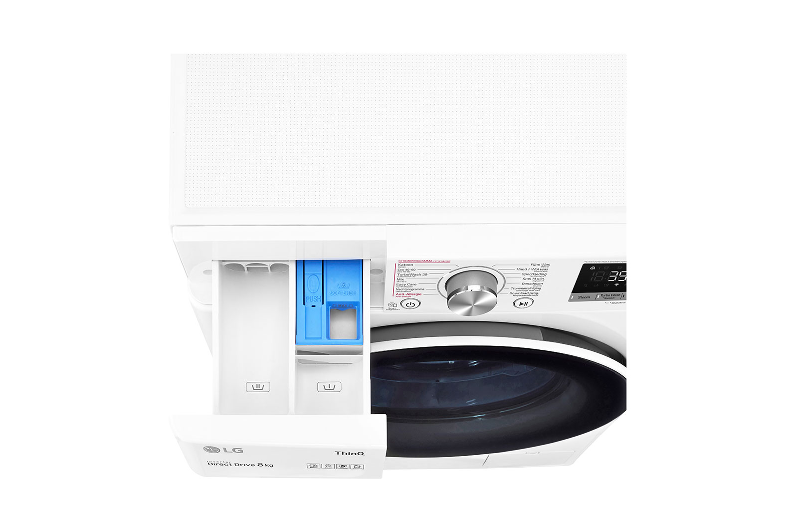 LG Slimme AI DD™ motor herkent je kleding | TurboWash™ 39 - Perfect schoon in 39 minuten | A | 8 kg | Hygiënisch wassen met stoom, F4WV708S0E