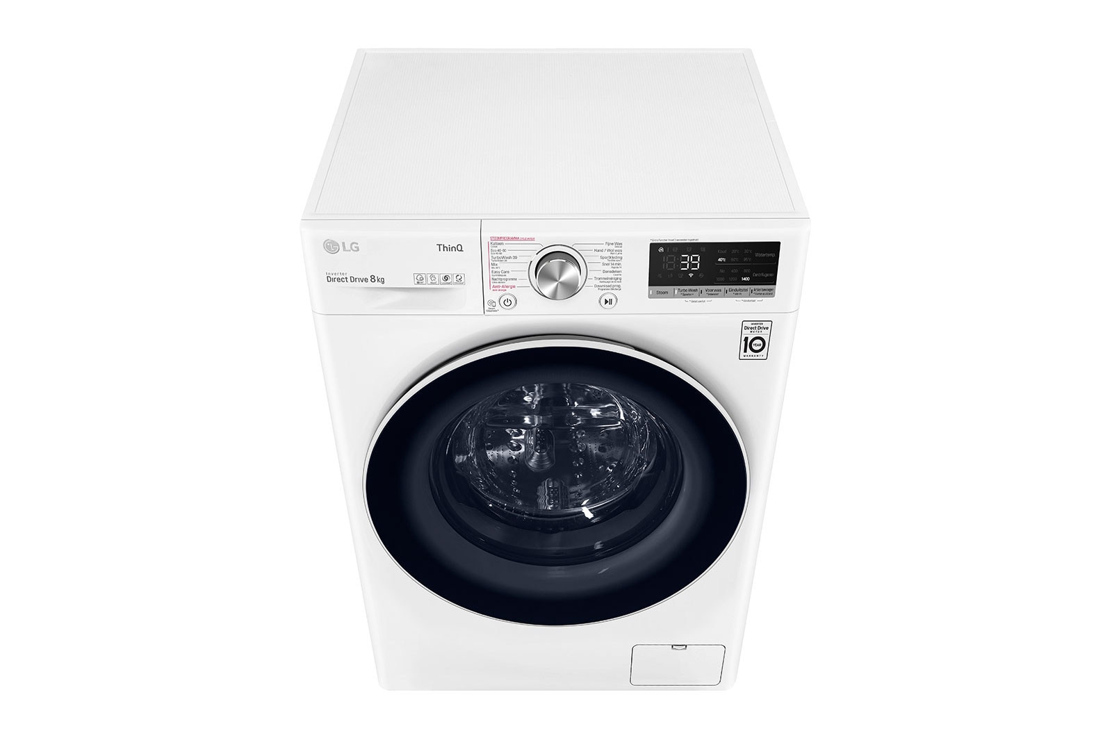 LG Slimme AI DD™ motor herkent je kleding | TurboWash™ 39 - Perfect schoon in 39 minuten | A | 8 kg | Hygiënisch wassen met stoom, F4WV708S0E