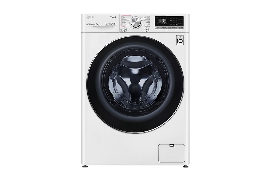 Voorkant van 8 kg Wasmachine Wit | TurboWash™ | 360˚ AI DD™ | Steam™