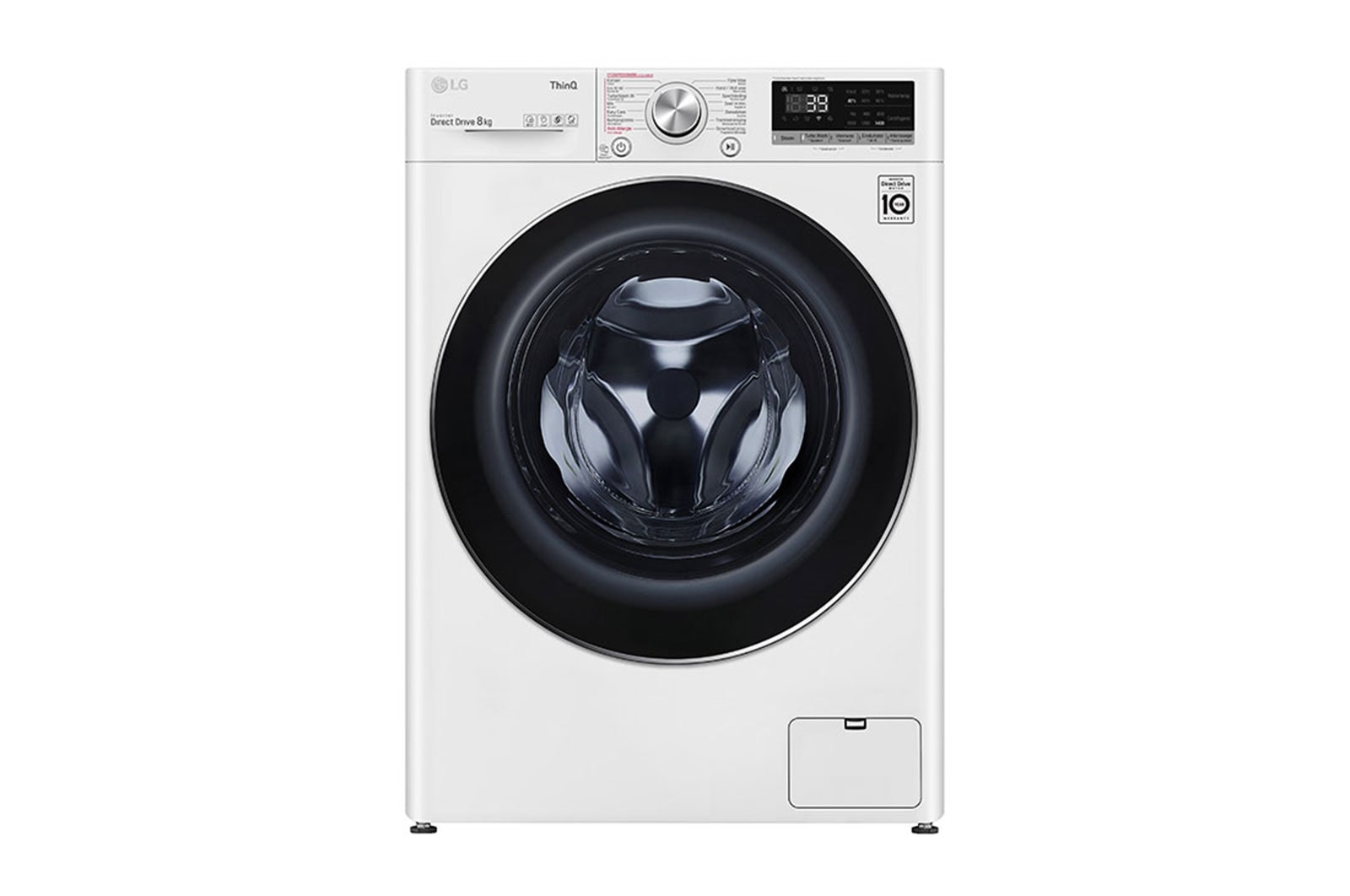 Voorkant van 8 kg Wasmachine Wit | TurboWash™ | 360˚ AI DD™ | Steam™