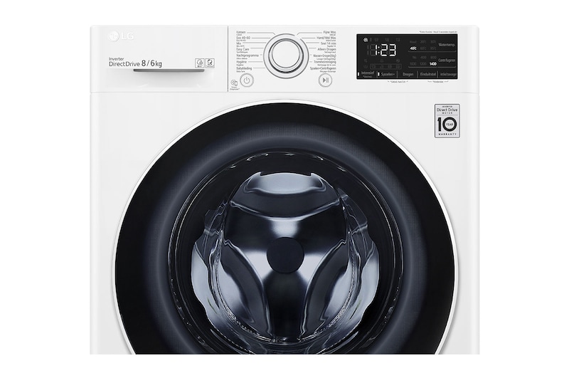 LG Slimme AI DD™ motor herkent je kleding | E | 8 kg wassen /6 kg drogen, GD3V308N0