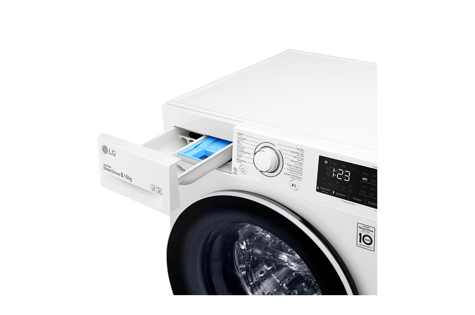 LG Slimme AI DD™ motor herkent je kleding | E | 8 kg wassen /6 kg drogen, GD3V308N0