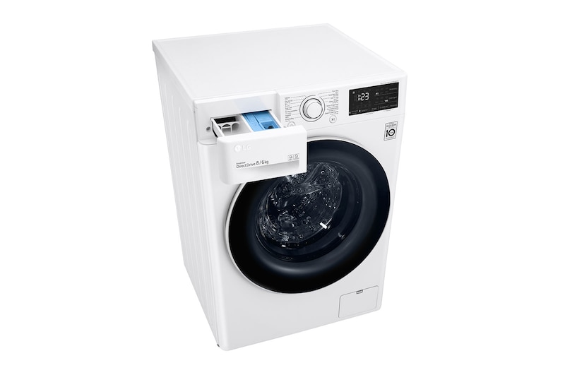LG Slimme AI DD™ motor herkent je kleding | E | 8 kg wassen /6 kg drogen, GD3V308N0