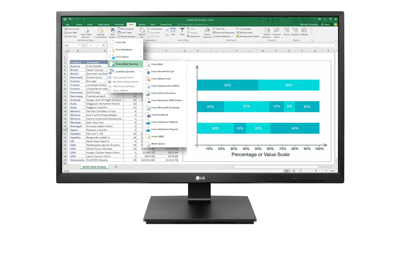 Vooraanzicht van 24” Full HD IPS Monitor 24BK550Y-I