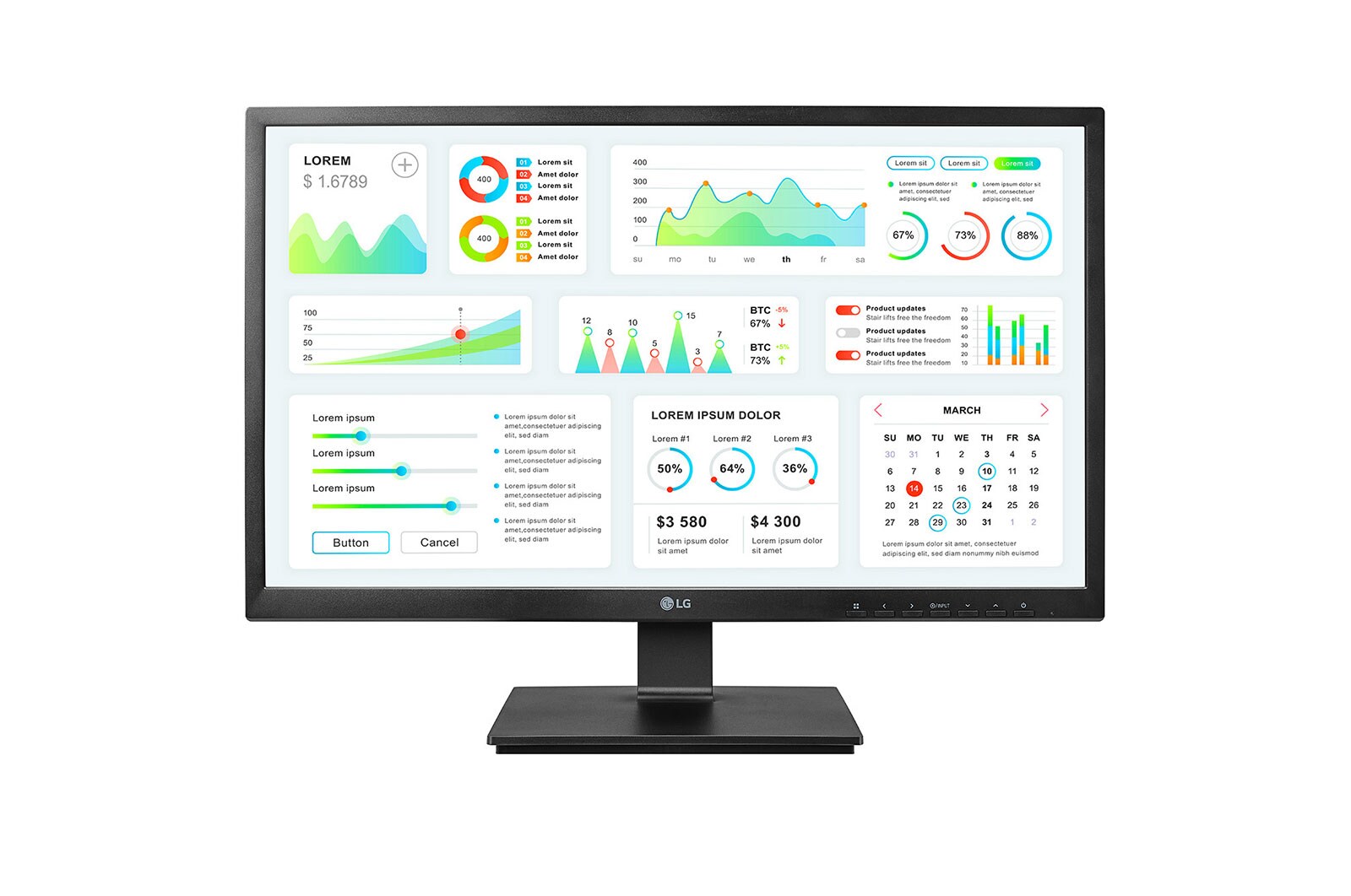 Vooraanzicht van 23.8&#34; Full HD All-in-One Zero Client 24CK550Z-BP