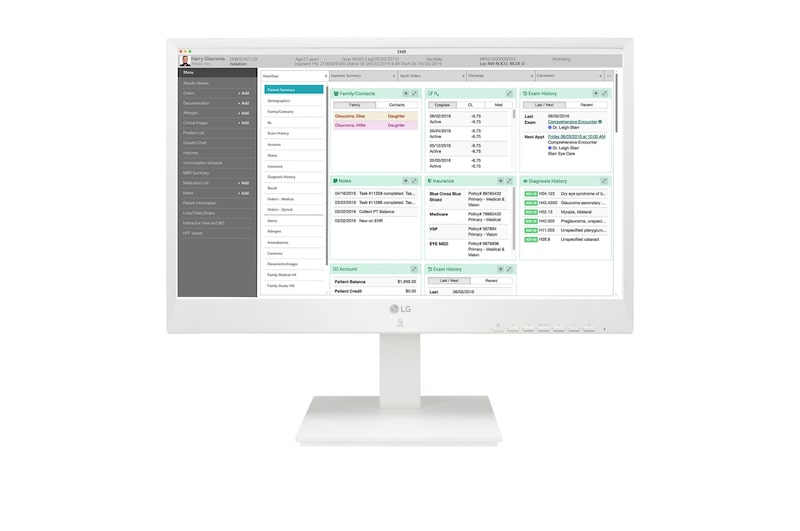 Vooraanzicht van 24" All-in-One Thin Client voor de gezondheidszorg 24CN670N-6A