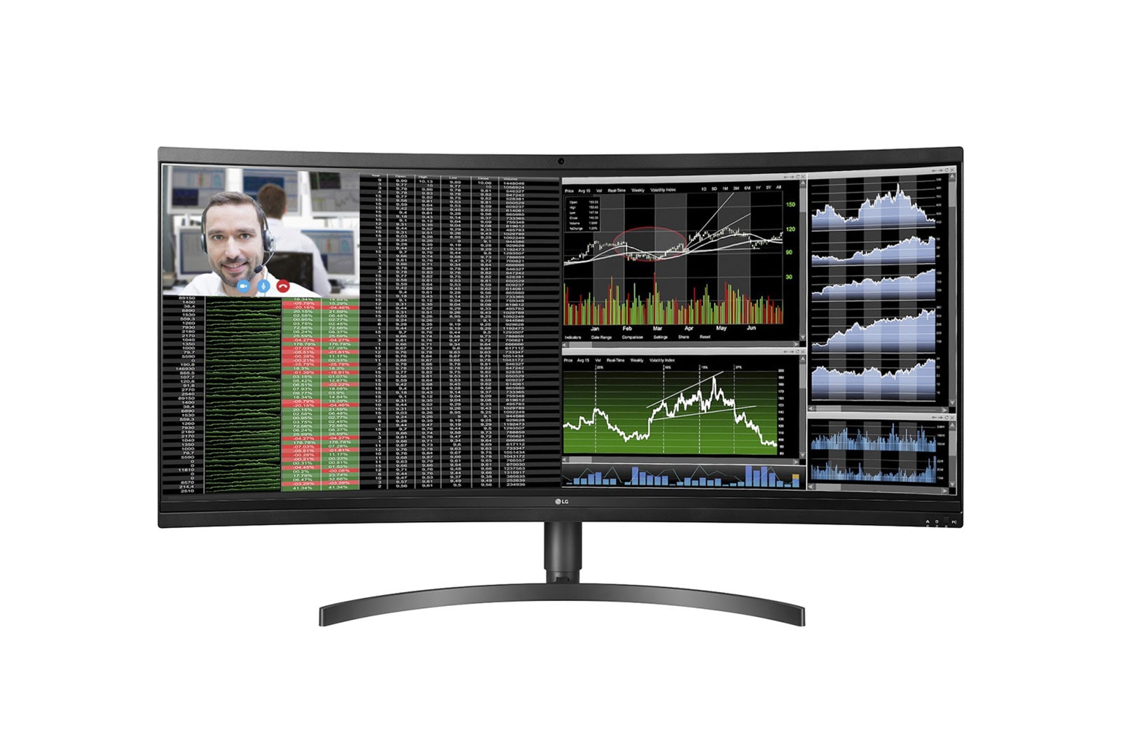 Vooraanzicht van UltraWide™ All-in-One Thin Client met gebogen scherm van 38“ 38CK950N