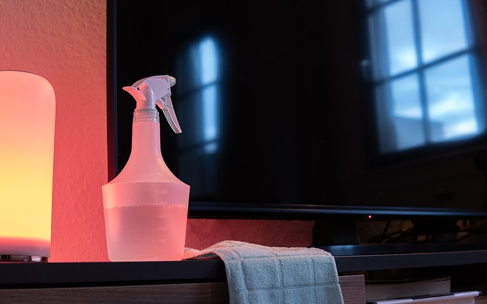 water spuitfles voor tv