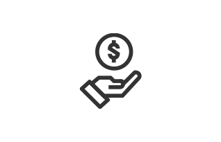Pictogram voor kostenbesparingen.