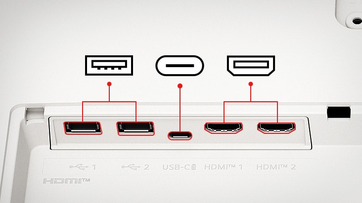 De LG Smart Monitor heeft twee USB- en twee HDMI-poorten.