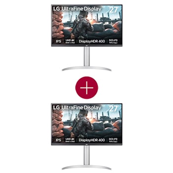 Vooraanzicht van 27" UHD 4K IPS monitor with VESA DisplayHDR™ 400 27UP650K-W.27UP001