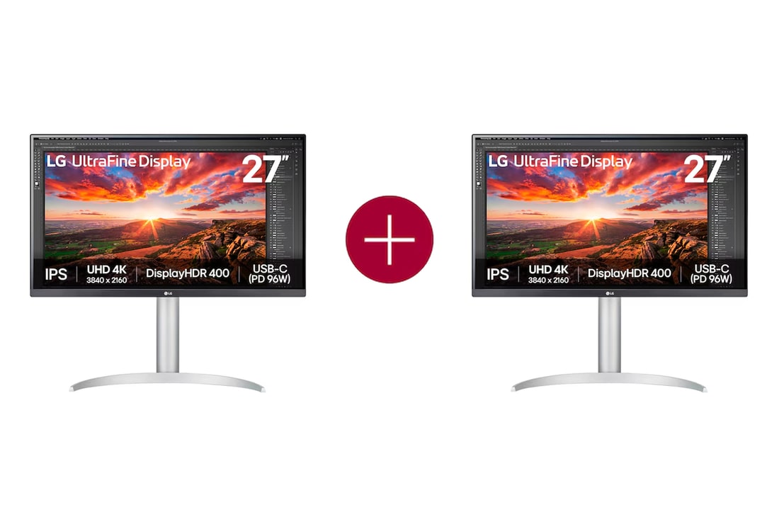 LG 27" UHD 4K IPS Monitor with VESA DisplayHDR™ 400, 27UP850K-W.27UP001