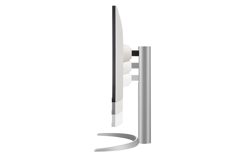 side view of the monitor moving downwards for height adjustment