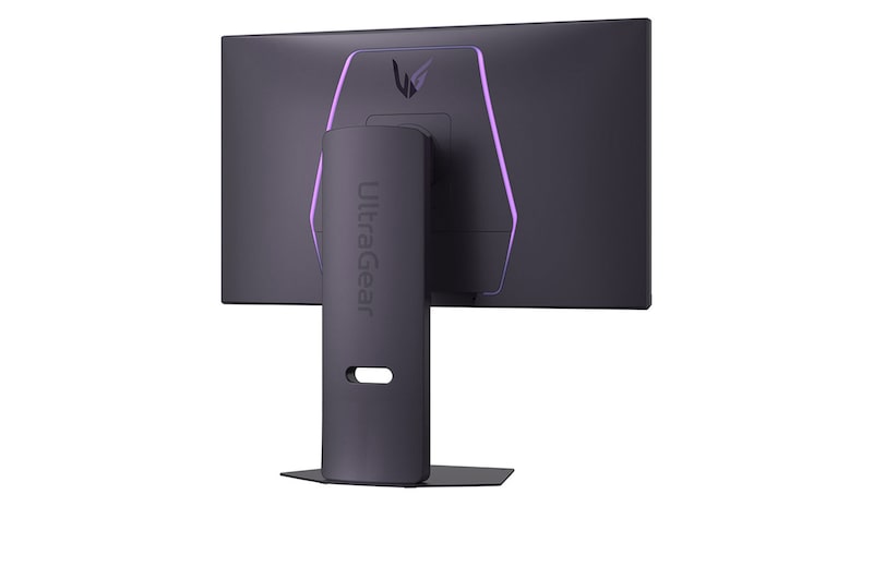 rear view of monitor with illuminated LED accents