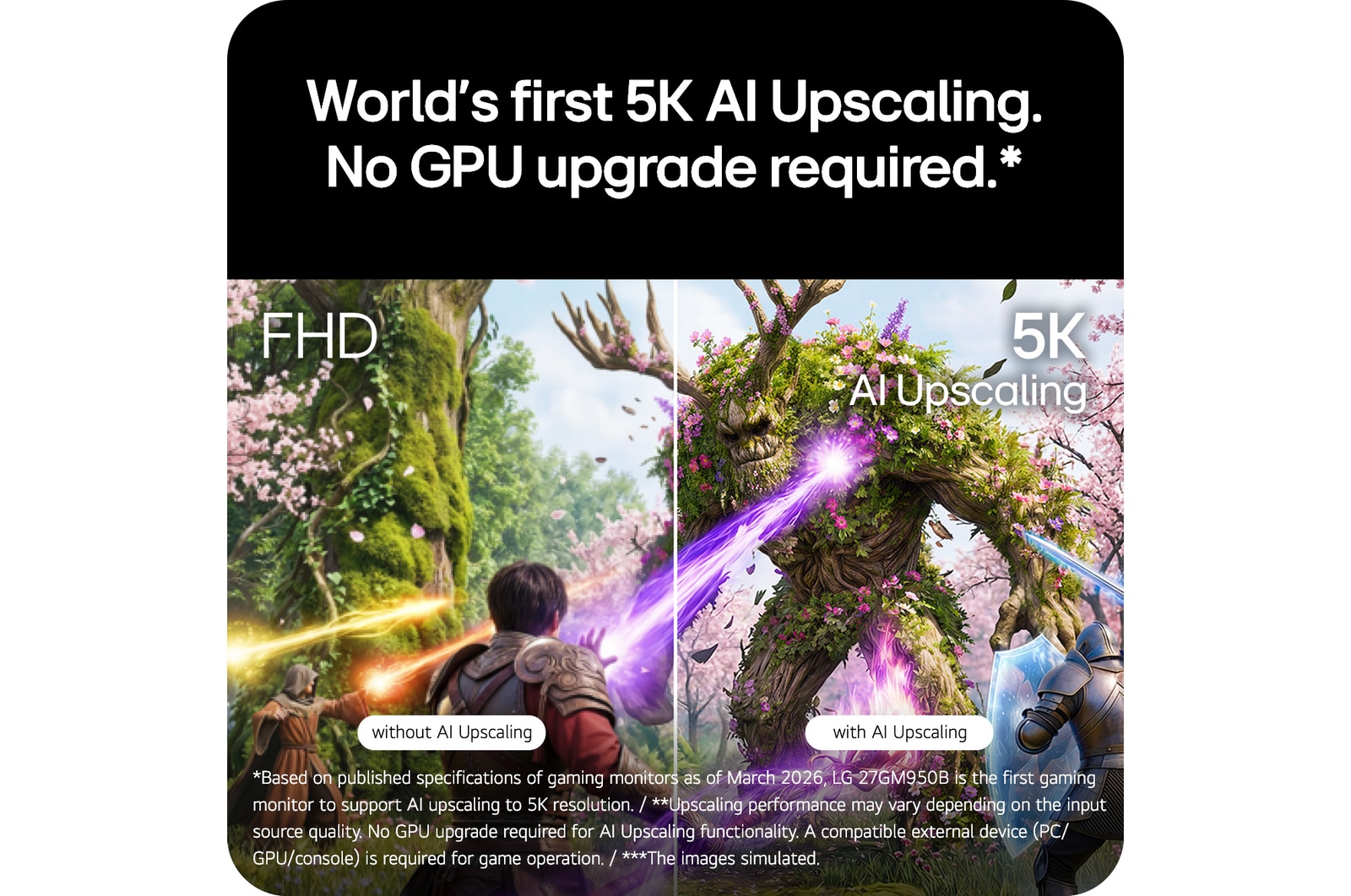 Front view of 27-inch UltraGear evo GM9, Hyper Mini LED Gaming Monitor with Dual Mode (5K 165Hz or QHD 330Hz) (27GM950B)