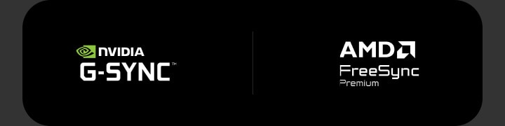 Logo's van NVIDIA G-SYNC, AMD FreeSync Premium.