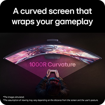 LG UltraGear gaming monitor (52G930B) with its 1000R curved design for a more comfortable and immersive viewing experience