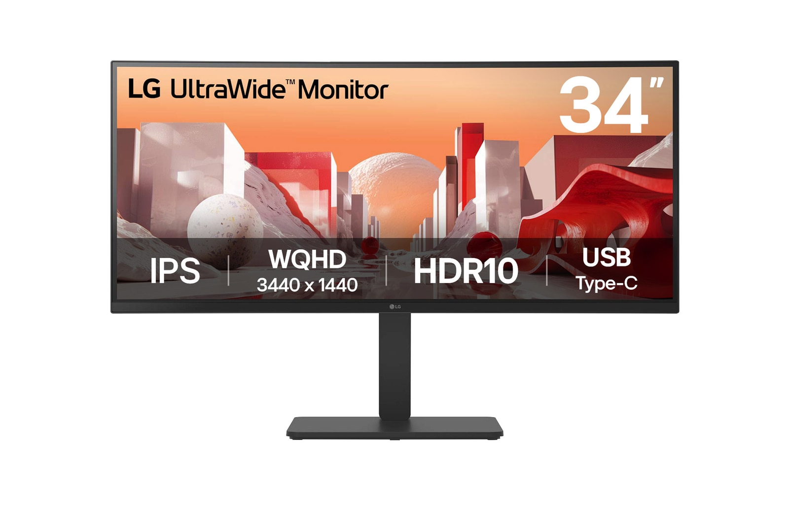 Vooraanzicht van 34&#34; UltraWide QHD Curved IPS Monitor with USB Type-C™ 34BA75QE-B