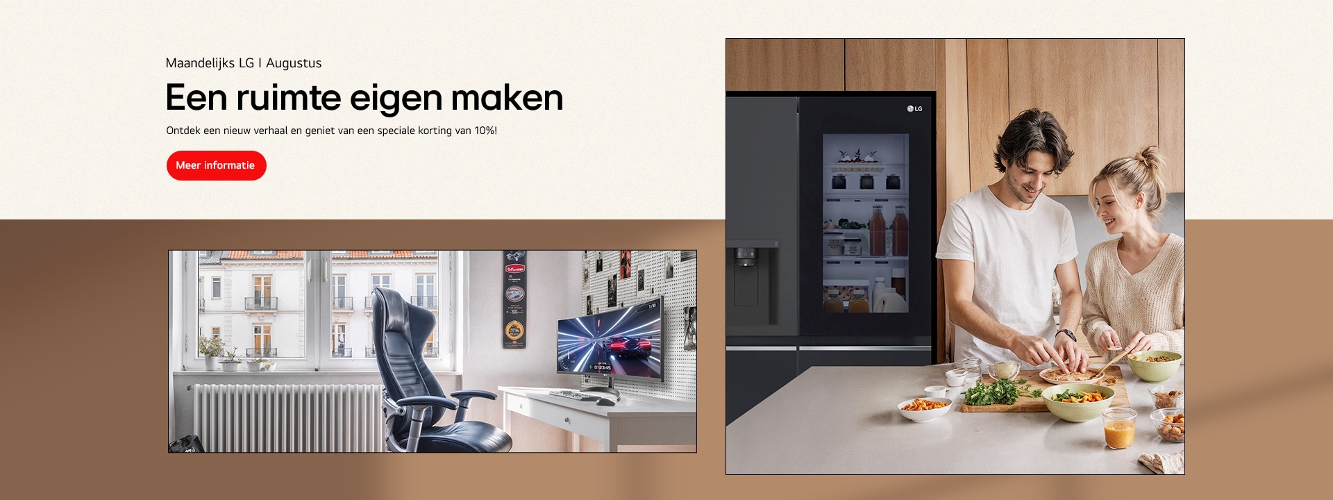 Afbeelding met een persoon en LG huishoudelijke apparaten