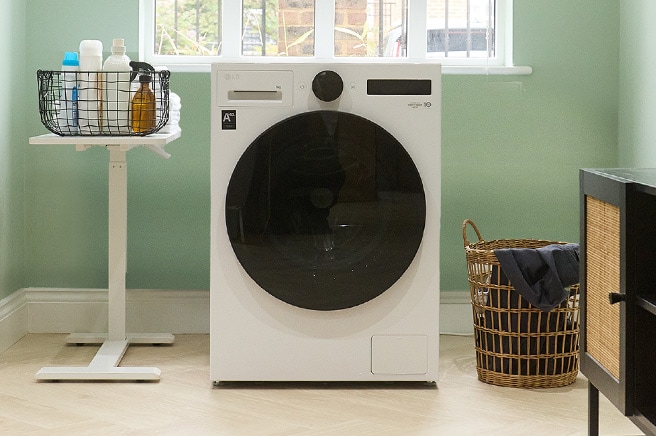 Afbeelding met LG-wasmachine.