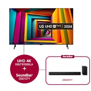 LG 98 Inch LG UHD AI UT90 4K Smart TV 2024 & DSG10TY 3.1 kanaal , 98UT91006LA.DSG10TY