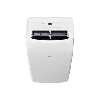 'Front view with air outlet open detail of LG 9,000 BTU portable air conditioner P9NC09TSED0