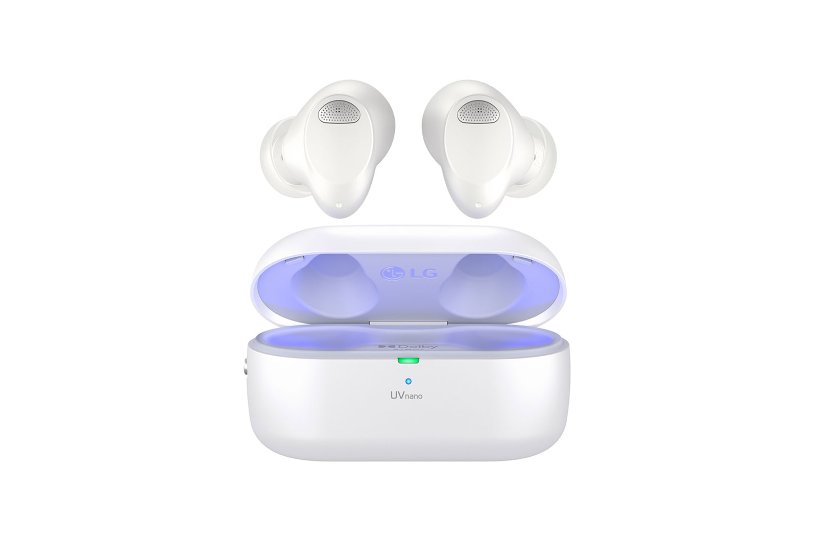 LG TONE Free T90S - Dolby Atmos draadloze Bluetooth Earbuds met Plug & Wireless verbinding, TONE-T90S-White