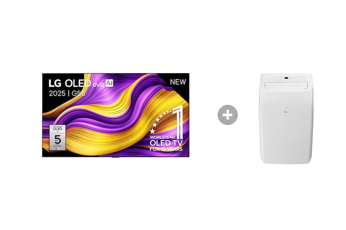 LG 65 inch LG OLED evo AI G5 4K Smart TV + Mobiele Airconditioner, OLED65G55LW.TF09TWS