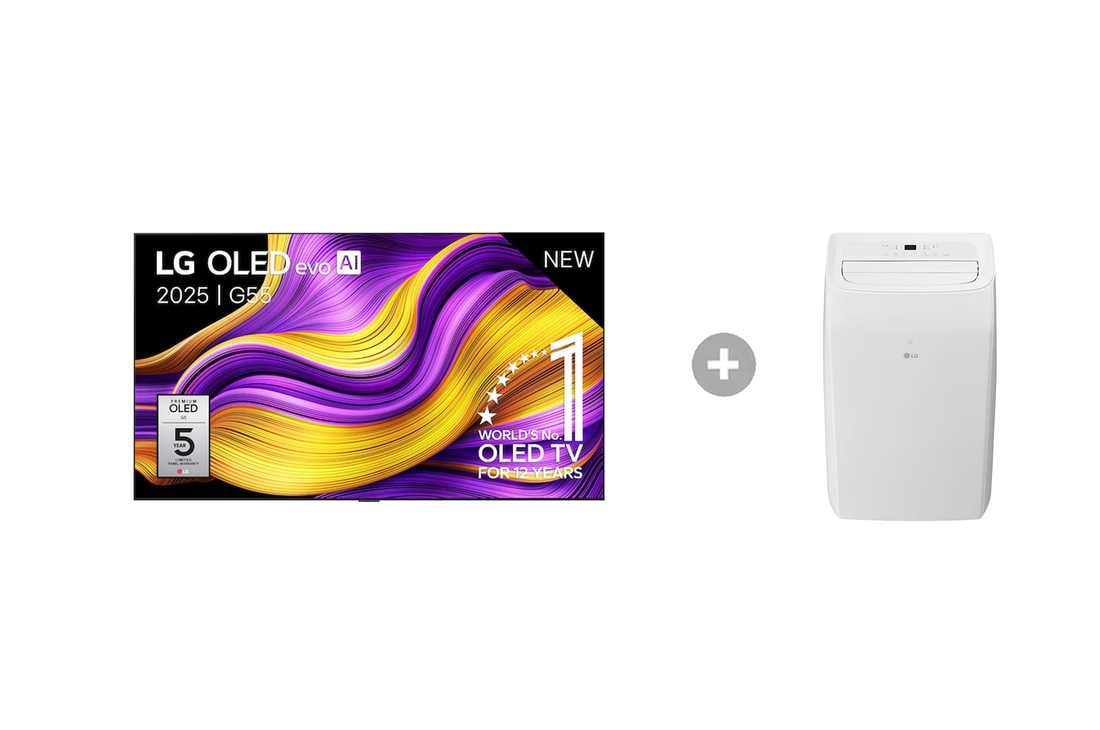 LG 77 inch LG OLED evo AI G5 4K Smart TV + Mobiele Airconditioner, OLED77G55LW.TF09TWS