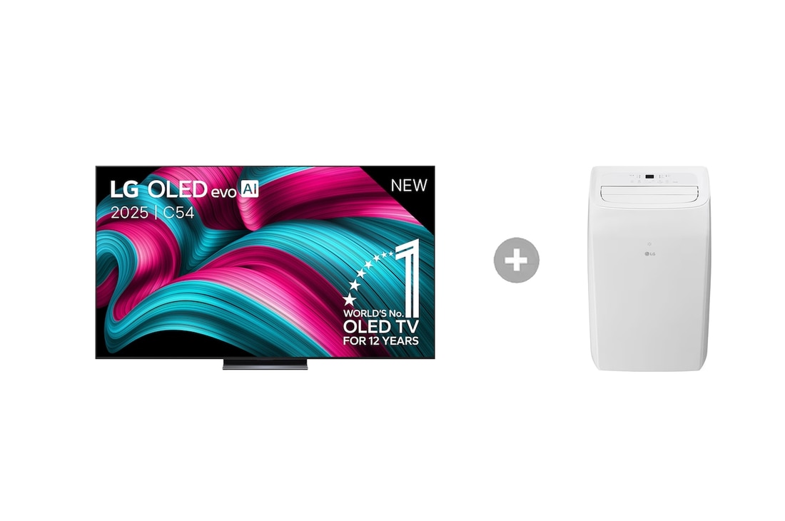 LG 83 inch LG OLED evo AI C5 4K Smart TV + Mobiele Airconditioner, OLED83C54LA.TF09TWS