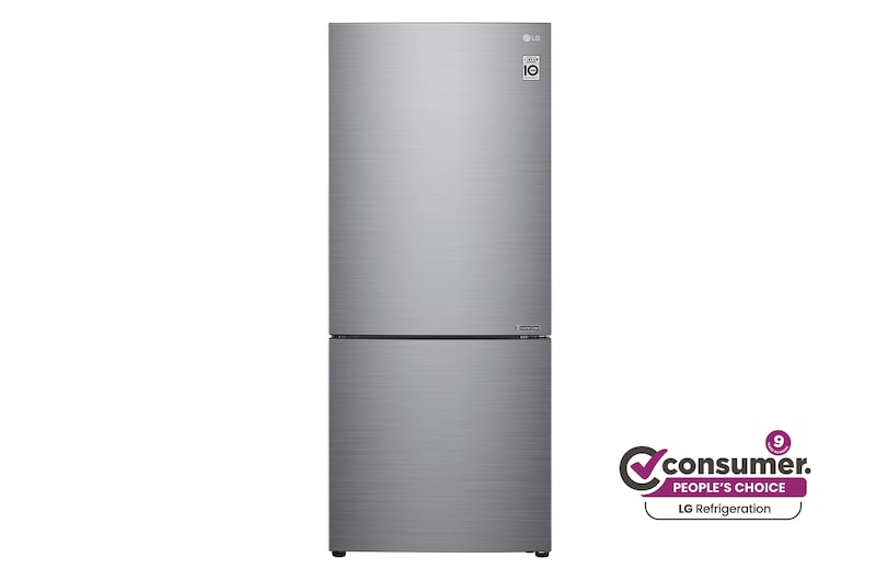 Front view of 420L Bottom Mount Fridge - Stainless Finish GB-455PL