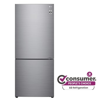 Front view of 420L Bottom Mount Fridge - Stainless Finish GB-455PL
