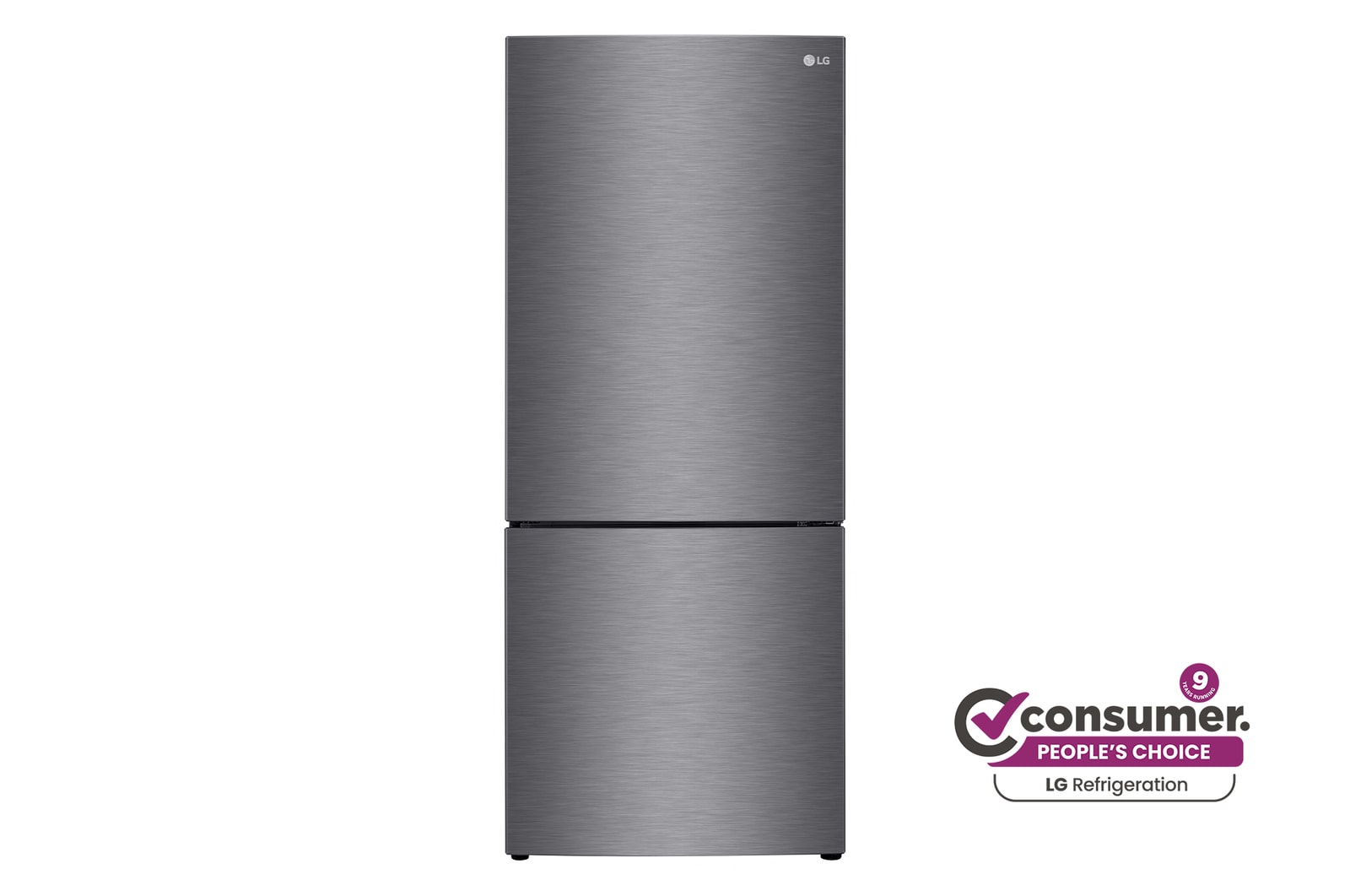 Front view of 420L Bottom Mount Fridge - Graphite Finish GB-455UPLE