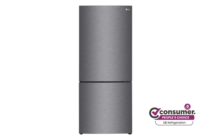 Front view of 420L Bottom Mount Fridge - Graphite Finish GB-455UPLE