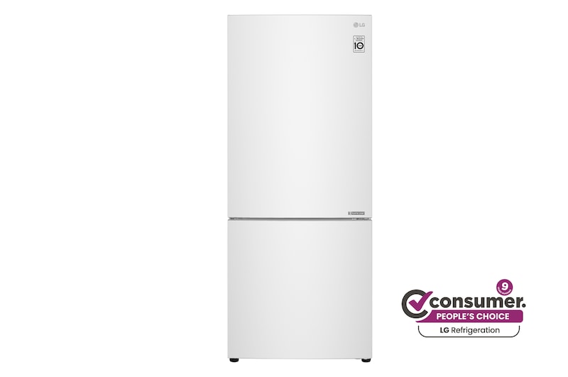 Front view of 420L Bottom Mount Fridge - White Finish GB-455WL