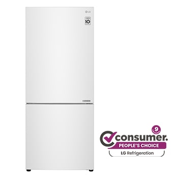 Front view of 420L Bottom Mount Fridge - White Finish GB-455WL