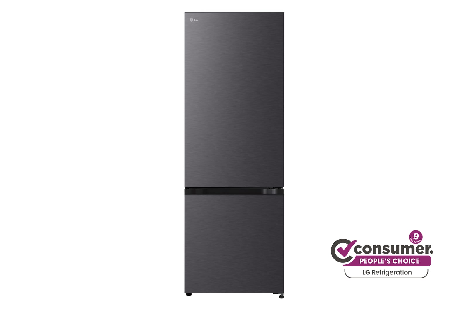 Front view of 335L Bottom Mount Fridge - Matte Black Finish GB-B300MBL