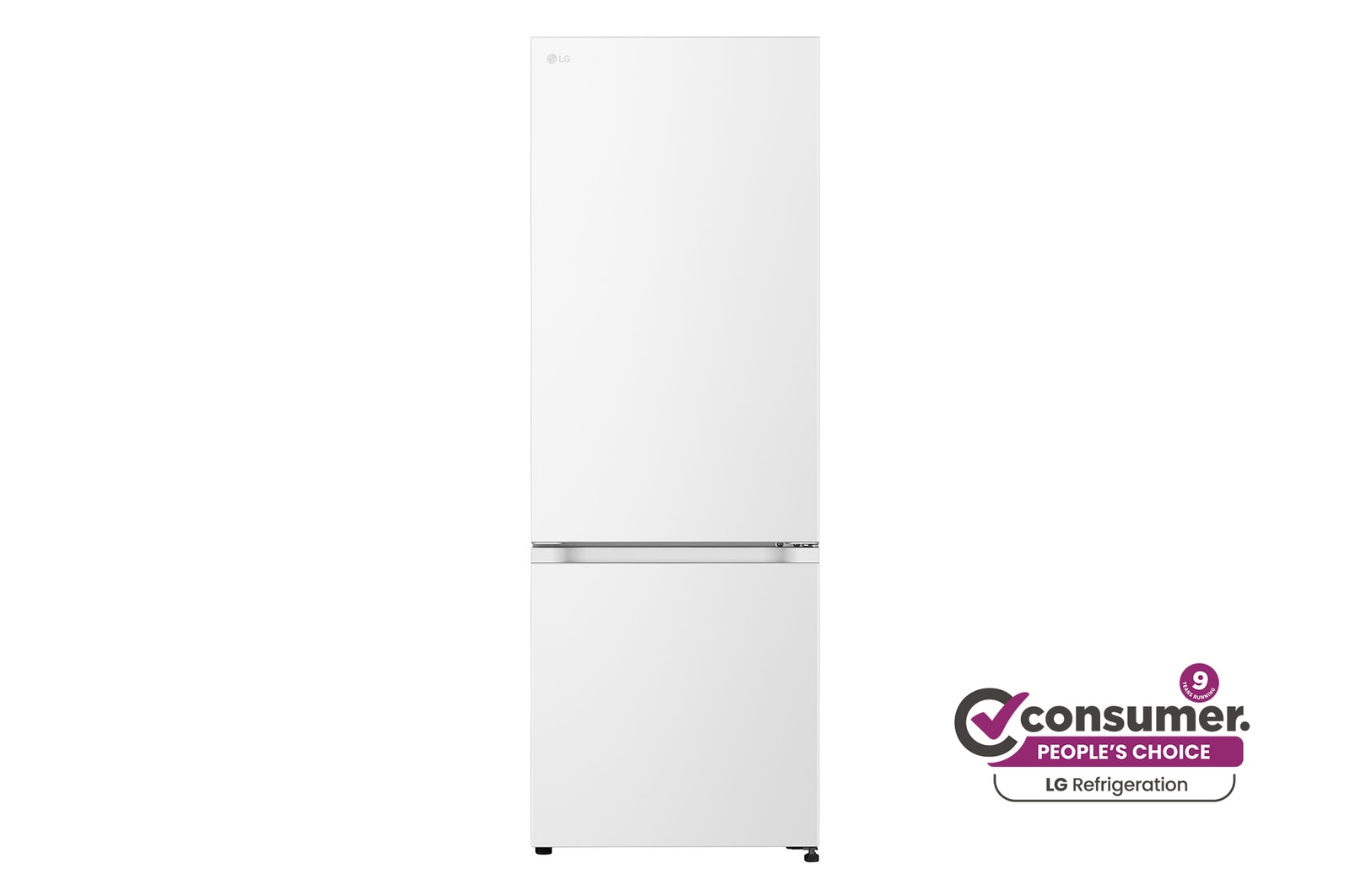 Front view of 335L Bottom Mount Fridge - Matte White Finish GB-B300MWH