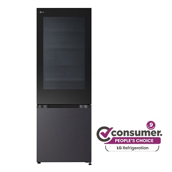 Front view of 340L Bottom Mount Fridge - InstaView™ GB-V300MBL